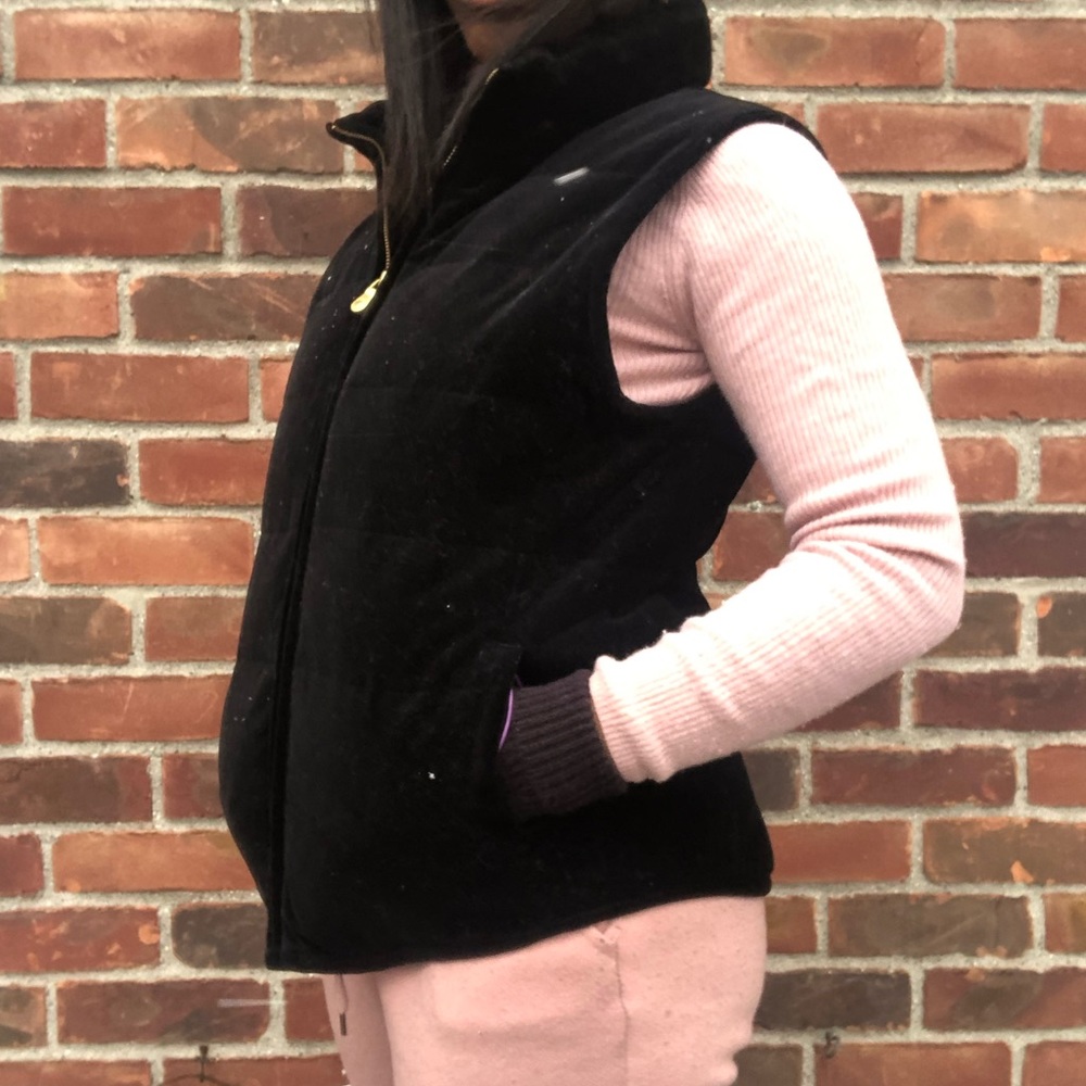 Black velvet vest